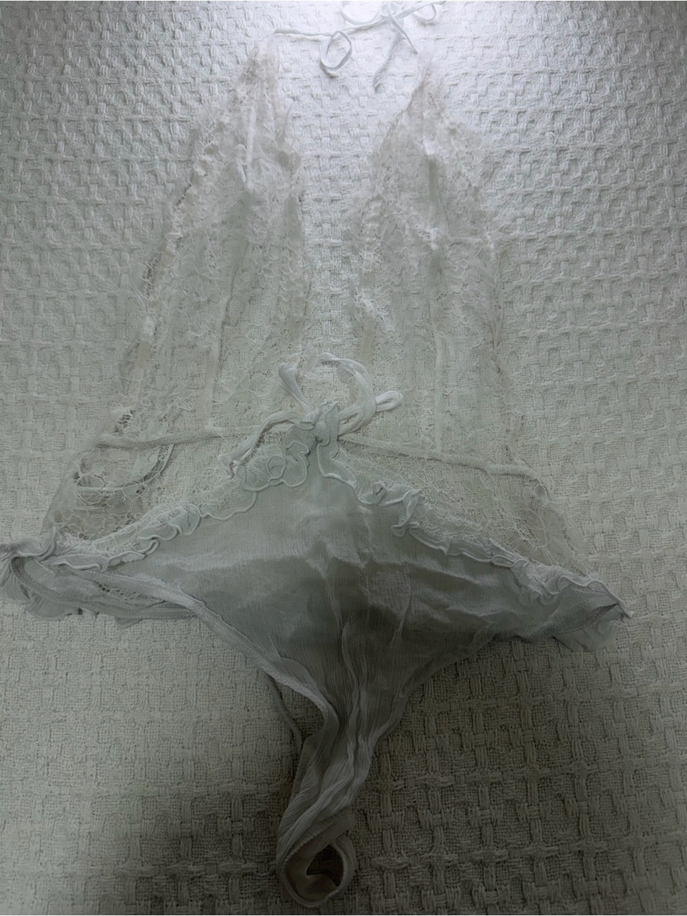 Victoria's Secret White Sheer Lace Halter Chemise